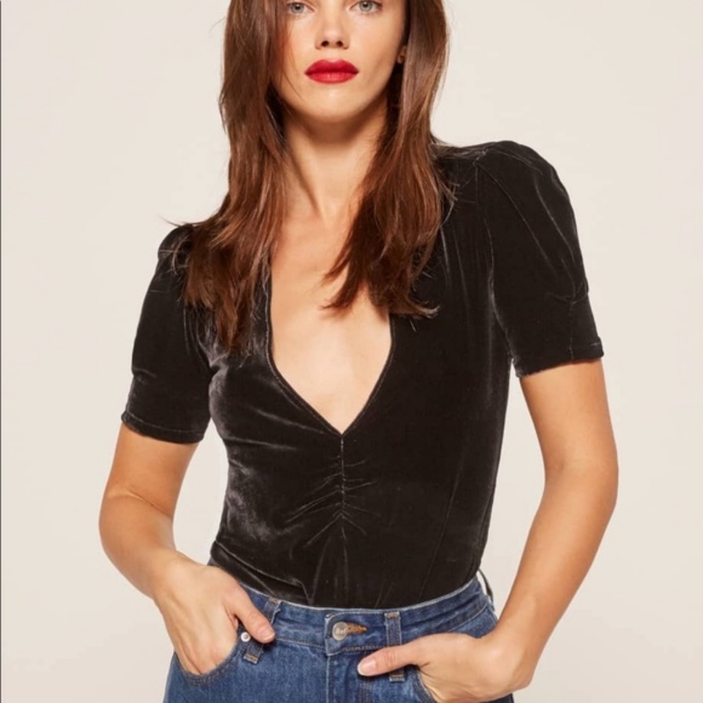 Reformation Fiona Velvet Top (XL)